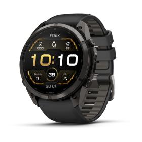 Obrazek dla: Garmin Fenix 9 Pro  51mm Tytanowy w kolorze Carbon Gray z powłoką (DLC) z silikonowym paskiem w kolorze Black / Pebble Gray [0100433716]