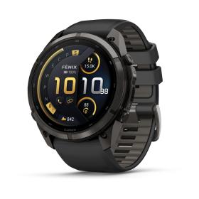 Obrazek dla: Garmin Fenix 9 Pro inReach  51mm Tytanowy w kolorze Carbon Gray z powłoką (DLC) z silikonowym paskiem w kolorze Black / Pebble Gray [0100433711]