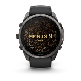 Obrazek 2 dla: Garmin Fenix 9 Pro inReach  51mm Tytanowy w kolorze Carbon Gray z powłoką (DLC) z silikonowym paskiem w kolorze Black / Pebble Gray [0100433711]