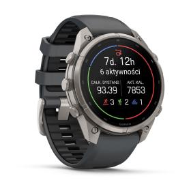 Obrazek 2 dla: Garmin Fenix 9 Pro inReach  47mm Tytanowy z silikonowym paskiem w kolorze Graphite / Black [0100433621]