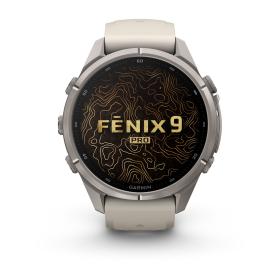 Obrazek 2 dla: Garmin Fenix 9 Pro inReach  43mm Tytanowy z silikonowym paskiem w kolorze Fog Gray / Dark Sandstone [0100433581]