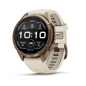 Obrazek dla: Garmin Fenix 9 Pro  43mm Tytanowy w kolorze Autumn Gold z silikonowym paskiem w kolorze Cream / French Gray [0100433526]