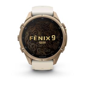 Obrazek 2 dla: Garmin Fenix 9 Pro inReach  43mm Tytanowy w kolorze Autumn Gold z silikonowym paskiem w kolorze Cream / French Gray [0100433521]