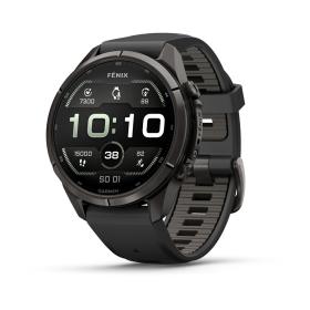Obrazek dla: Garmin Fenix 9 Pro inReach  43mm Tytanowy w kolorze Carbon Gray z powłoką (DLC) z silikonowym paskiem w kolorze Black / Pebble Gray [0100433511]