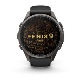 Obrazek 2 dla: Garmin Fenix 9 Pro inReach  43mm Tytanowy w kolorze Carbon Gray z powłoką (DLC) z silikonowym paskiem w kolorze Black / Pebble Gray [0100433511]