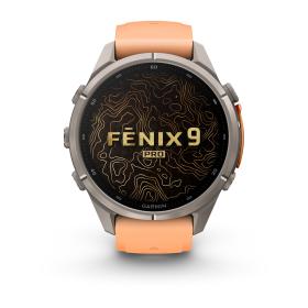 Obrazek 2 dla: Garmin Fenix 9 Pro inReach  43mm Tytanowy z silikonowym paskiem w kolorze Shell Pink / Autumn Orange [0100433501]