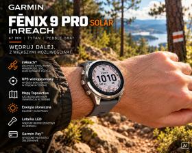 Obrazek 2 dla: Garmin Fenix 9 Pro SOLAR inReach  47mm Tytanowy z silikonowym paskiem w kolorze Pebble Gray [0100433801]